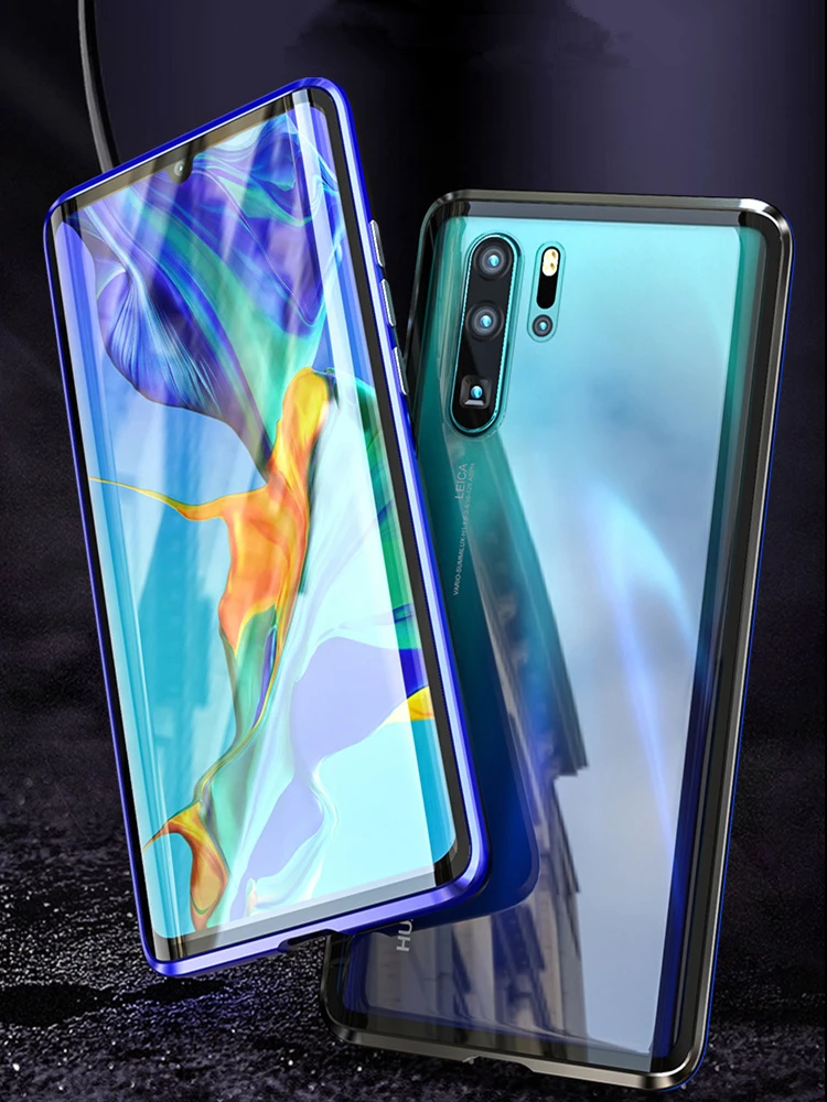 Для huawei P30 lite чехол 360 Магнитная Адсорбция передняя+ задняя Двусторонняя 9H чехол из закаленного стекла для huawei P30 Pro