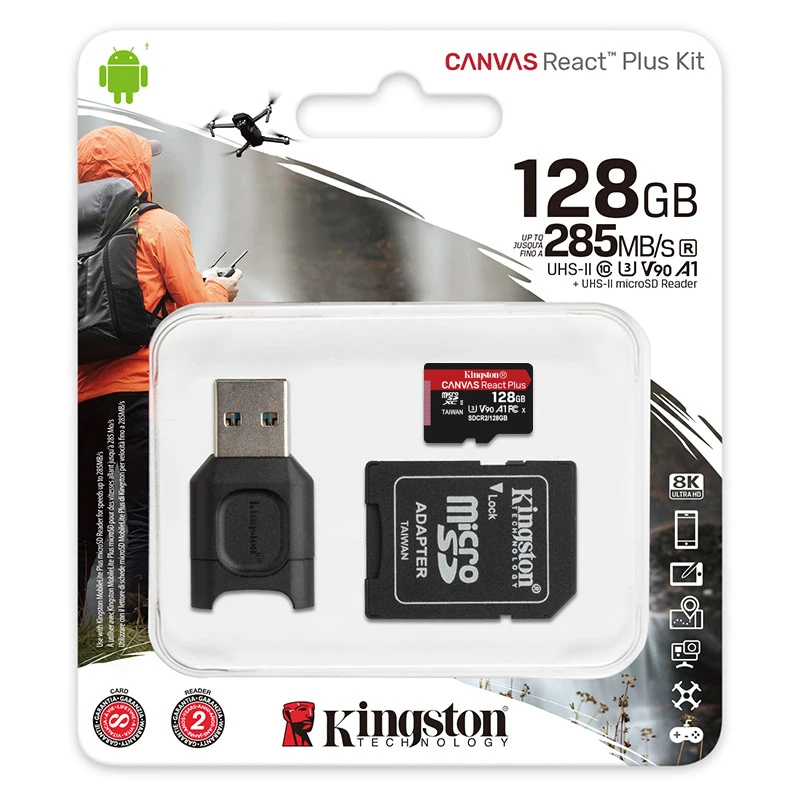 Карта памяти Kingston Micro SD 32 ГБ карта microSDHC U3 64 класс 285 МБ/с./с TF Microsd 128 Гб поддержка HD 3D