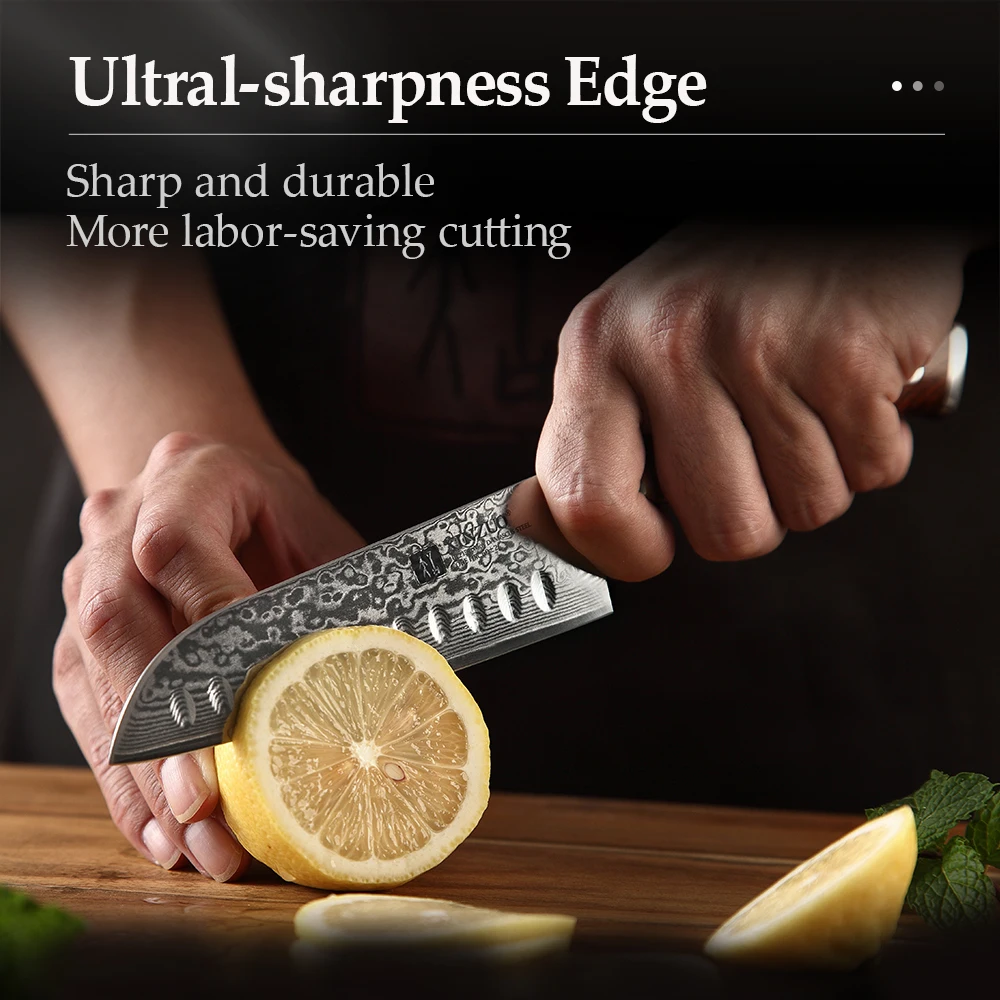 XINZUO 5 ''дюймовый нож Santoku Ножи Дамаск Сталь Кухня Нержавеющая сталь