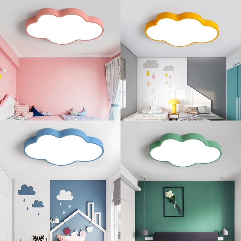 Luces de techo Led Estilo nórdico para el hogar, iluminación moderna de Macaron Cloud para sala de estar, comedor, dormitorio y habitación de niños, lámpara para interior