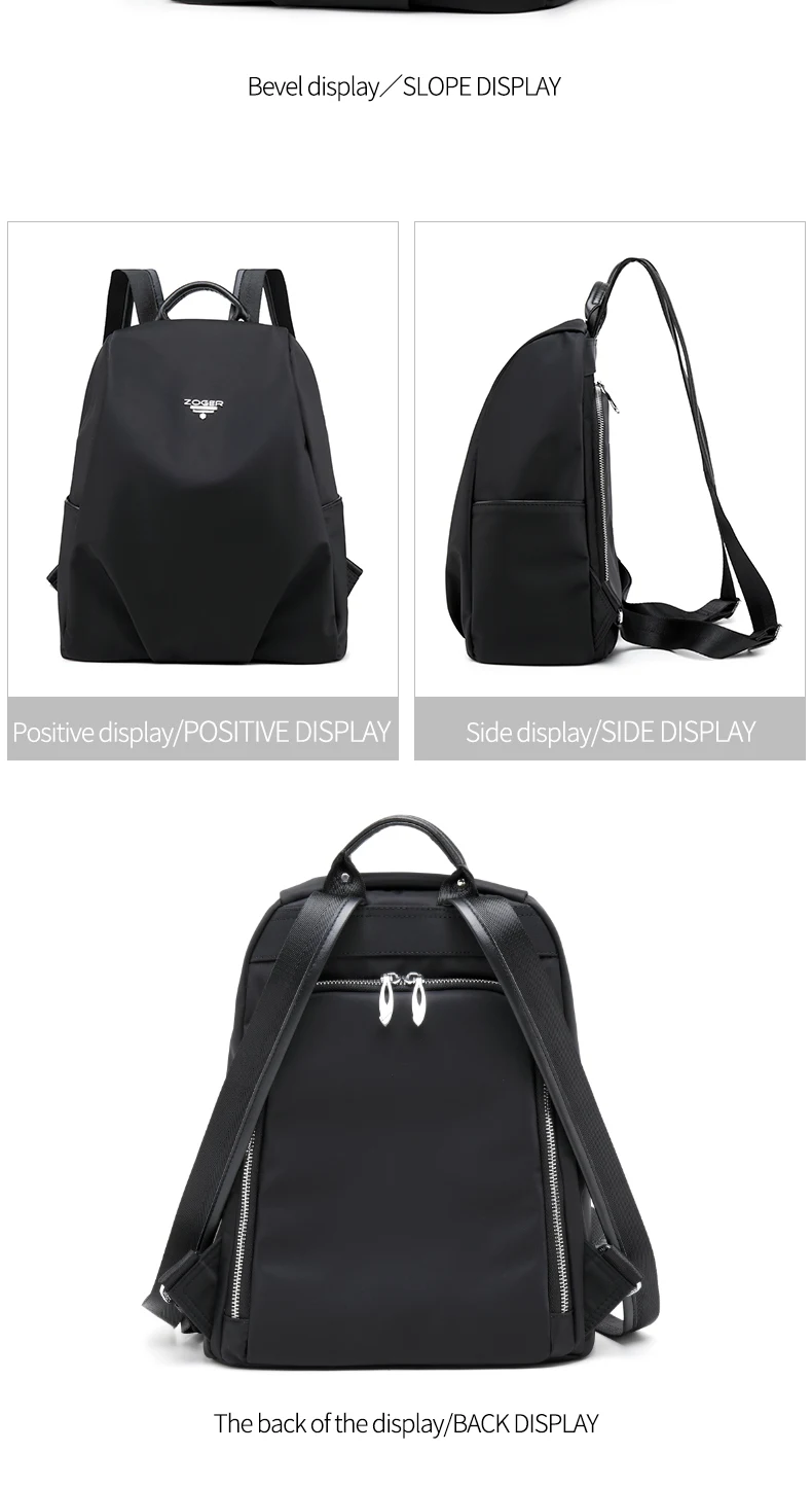ZOGER Minimalistic casual lightweight backpack ultralow-weight new Oxford cloth versatile women's travel backpack