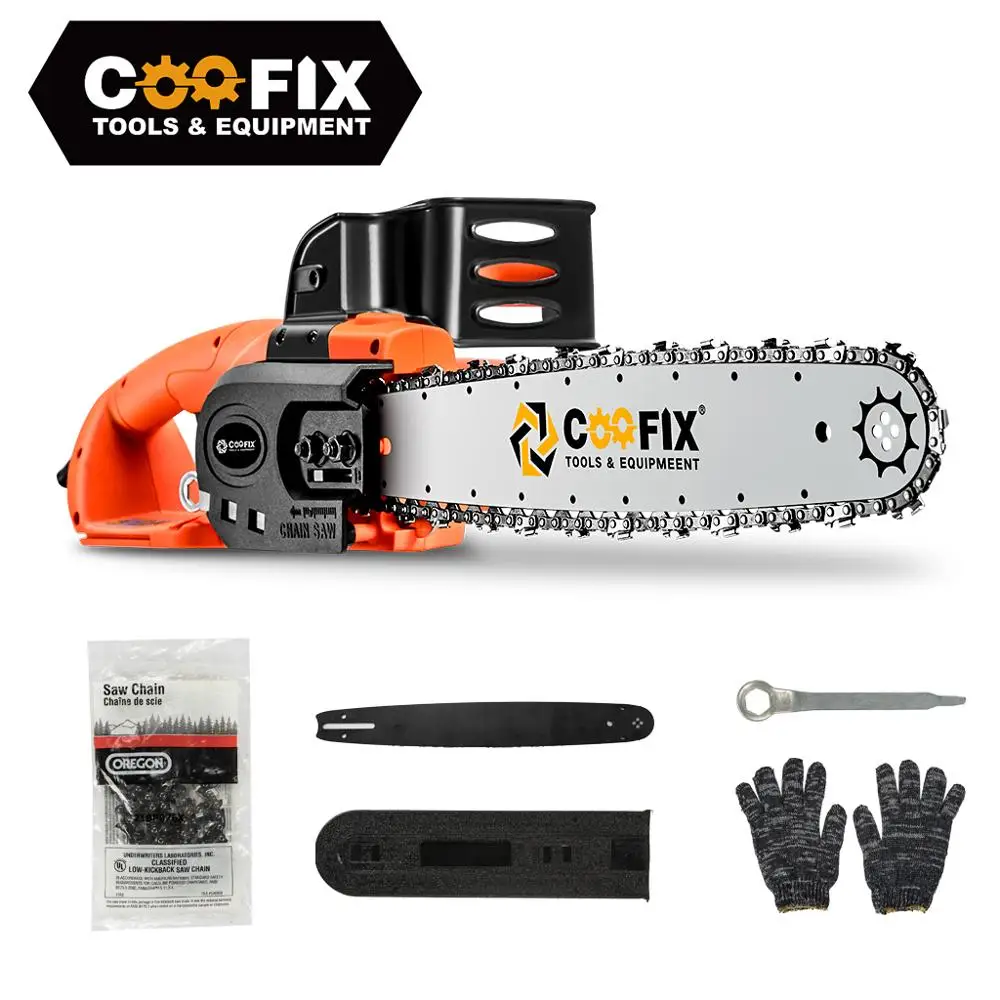 

COOFIX 220V Electric Chainsaw Household Woodworking 12inch Chain Saw 1800W Powerful Power Cutting Tools