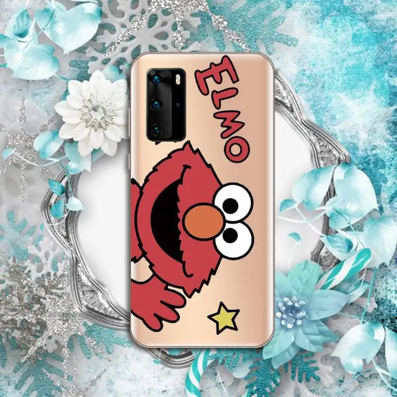 

Ins Sesame Street Cookie Phone Case Transparent for Huawei P honor 8 10i 20 30 40 smart 2019