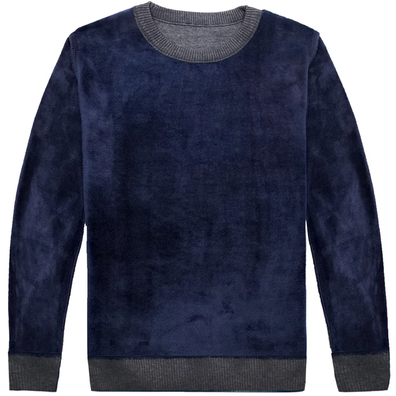 Мужской трикотажный свитер осенне-зимний теплый в полоску 41212 | Мужская одежда