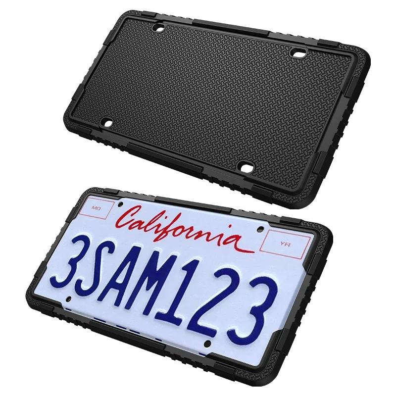 Multi-color Silicone Car License Plate Frame 2pcs American Standard Car License Plate Holder Screw Set Does Not Hurt The Paint