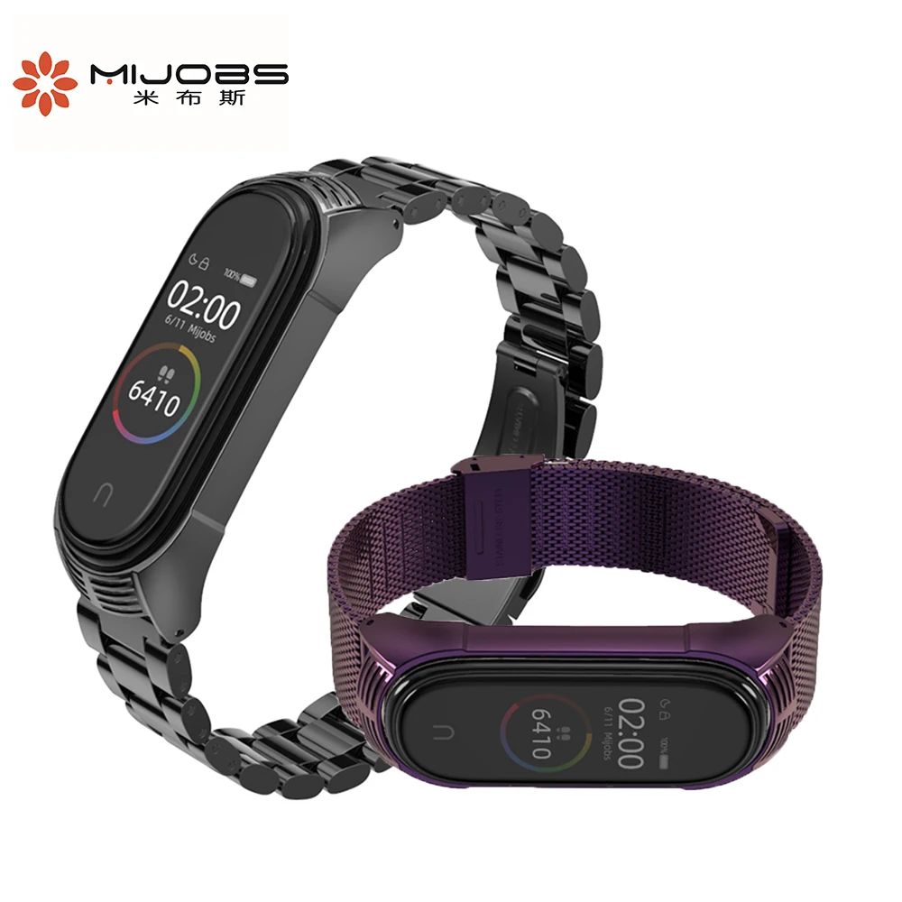 Mi jobs mi Band 4 3 Металлический Стальной ремешок для Xiaomi mi Band 4 3 Безвинтовой браслет из нержавеющей стали браслет mi Band 4 NFC ремешок