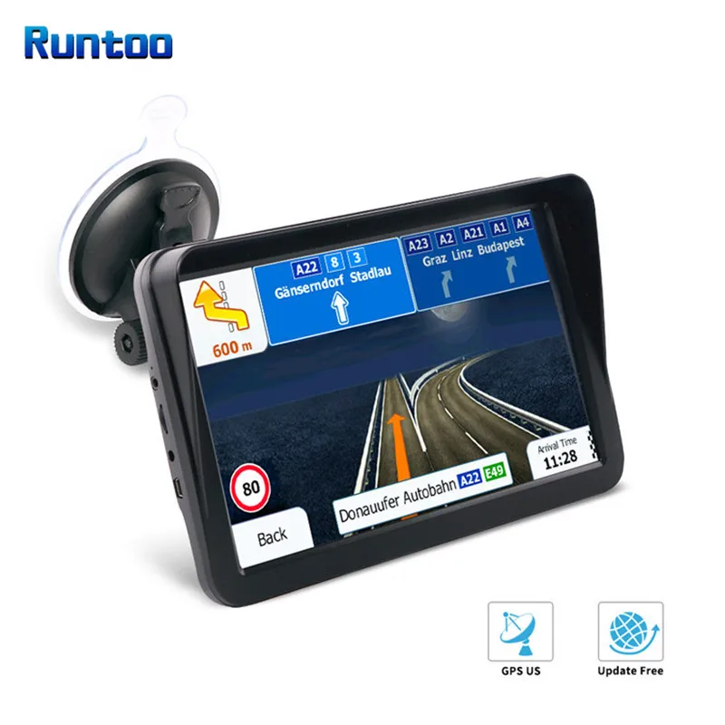 

7-дюймовый автомобильный GPS навигации Портативный GPS навигатор FM GPS Navi 256MB 8 Гб последнюю версию Карта Европы спутниковой навигации грузовик ...