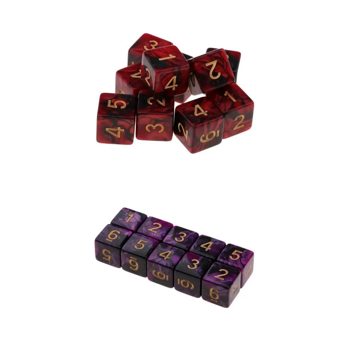 

20pcs Six Sided D6 Polyhedral Dice with Double Colors & Numbers 16mm