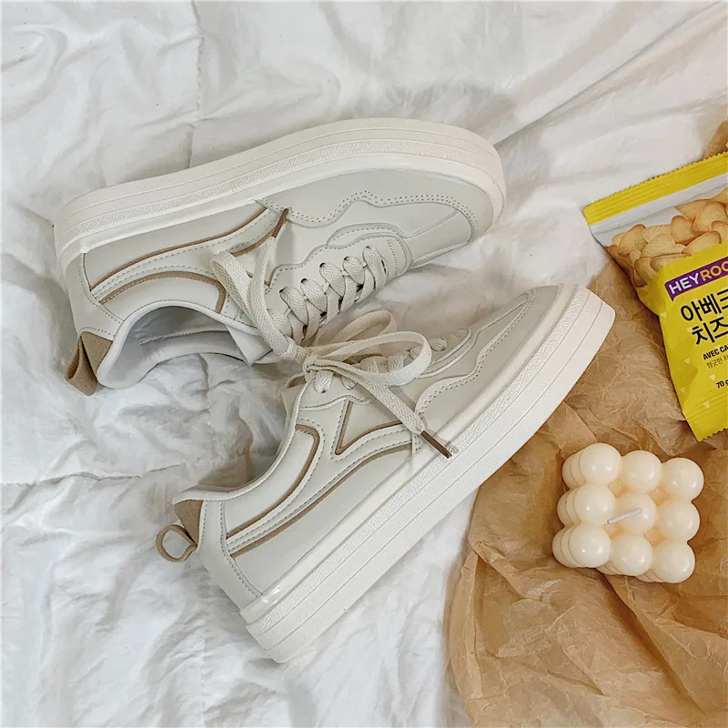 

White Sneakers Women's Flat Shoes Women New Arrival Platform Sneakers Woman Fashion 2021 Fashion Shoes Woman Casual Sneaker New