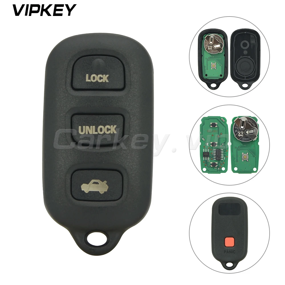 Remotekey 2 шт. дистанционный ключ брелок от машины 3 кнопки с паникой для Toyota Camry Solara