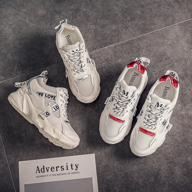 

Breathable Mesh Sneakers Women Casual Shoes Comfortable Platform Shoes Women Rubber Flats Vulcanized Shoes Autumn Women trainers