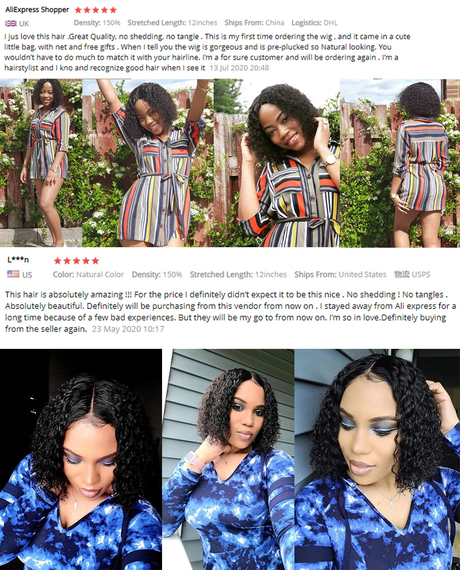 

Sapphire Kinky Curly 4*4 13*4 Lace Front Wigs Human Hair Wigs With Baby Hair Curly Bob Wigs U Part Human Hair Wigs For Women