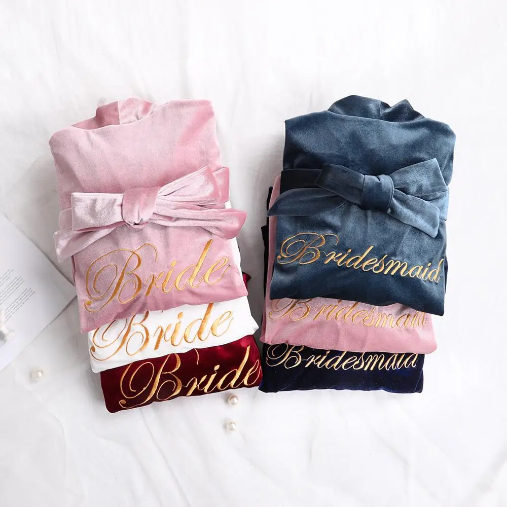 Женская бархатная ночная рубашка красная для невесты и подружки Свадебный