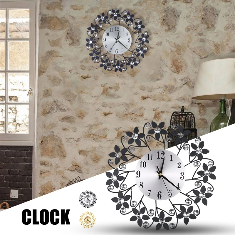 

Round Metal Wall Clock Diamond Leaf Petals Clock Personalized Wall Art Decoration For Home Living Room Office Fast Shipping