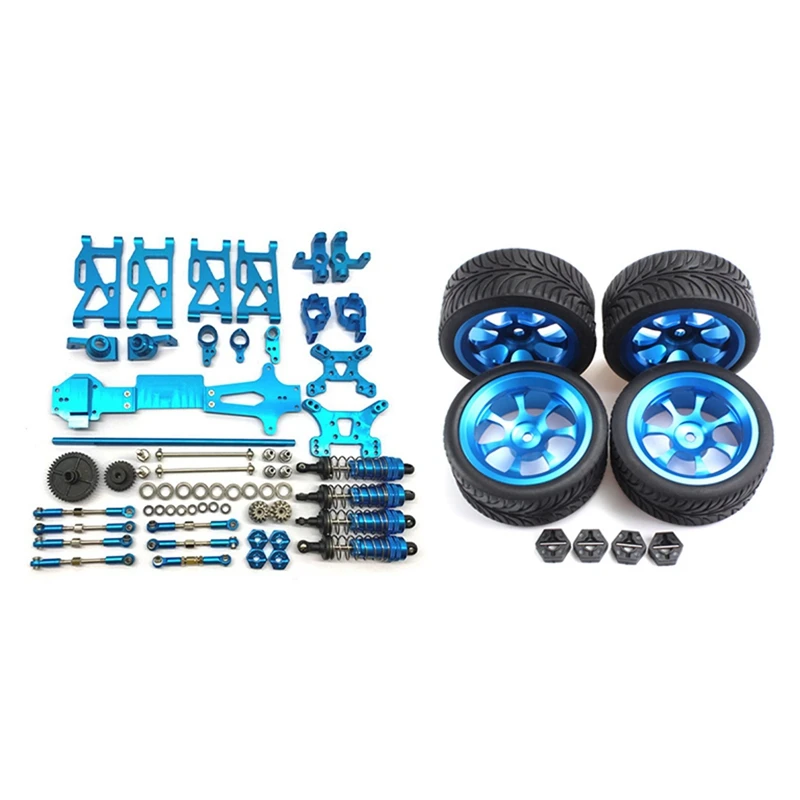 

Swing Arm C Seat Combiner Steering Cup Rear Wheel Seat,Blue With Front & Rear Metal Wheel Rubber Tires And 12Mm Combiner
