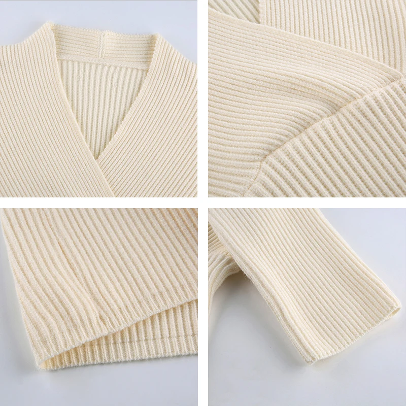 

Christmas Ribbed Knit Bodycon White Party Dresses For Women 2020 Sexy V Neck Long Sleeve Short Black Winter Sweater Dress Warm