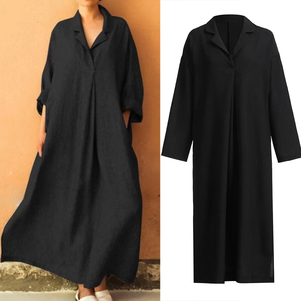 Больше Плюс Сайз Платье Для Женщина 4xl 5xl Одноцветный Сплошной Цвет Простой