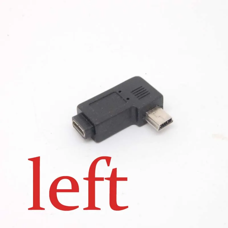 Мини USB Type A штекер к Micro B гнездовой адаптер 90 градусов правый/левый