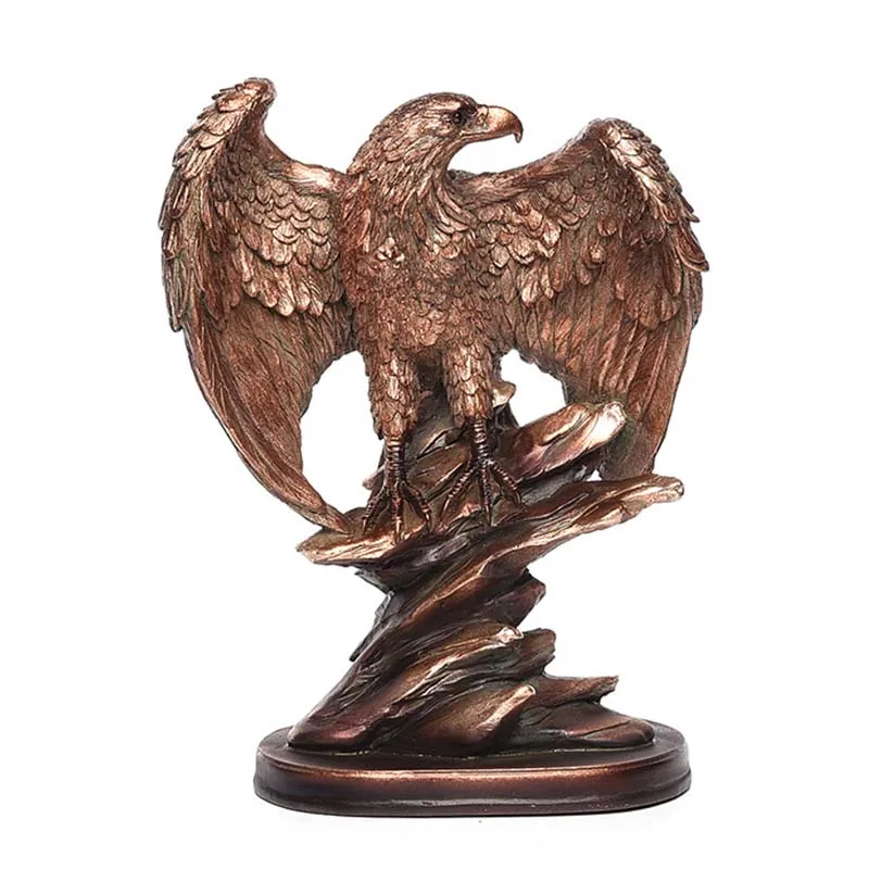 

European Bronze Eagle Statue Creative Resin Animal Sculpture Modern Art Display Room Decor Ornament Home Decoration Accessories