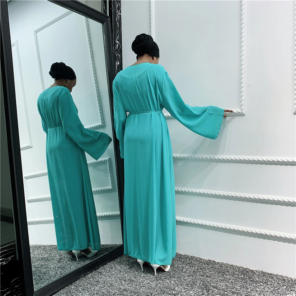 Женское простое кимоно абайя хиджаб мусульманское платье Саудовская Аравия Турецкая ислам одежда