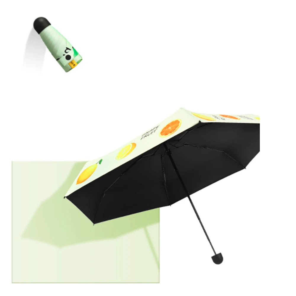 

Fruit Pattern SunnyandRainyUmbrella Portable Folding Fiber Material Women Folding Rainy Umbrella Travel Anti-UV Protection