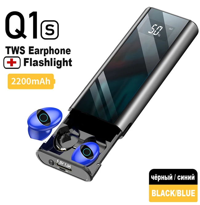 TWS-Q1S MIX Q1 TWS Bluetooth наушники 5,0 многофункциональные Bluetooth наушники IPX7 водонепроницаемые в пределах 6000 мАч Внешний аккумулятор для iOS Android - Цвет: TWS-Q1S MIX