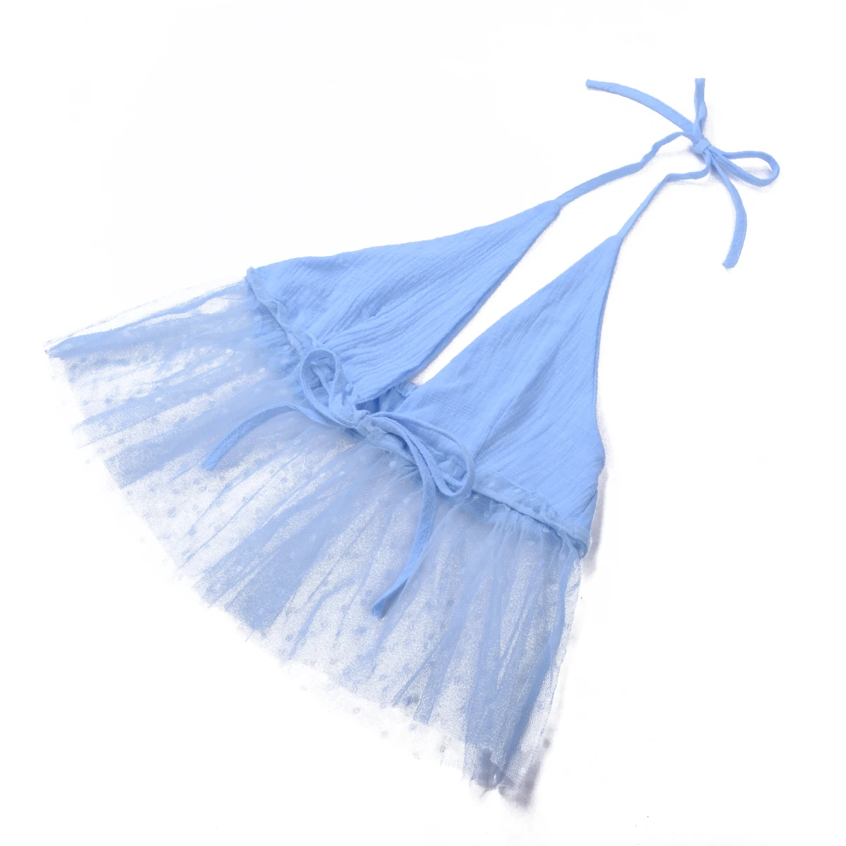 Женский укороченный топ без рукавов с открытой спиной v-образным вырезом