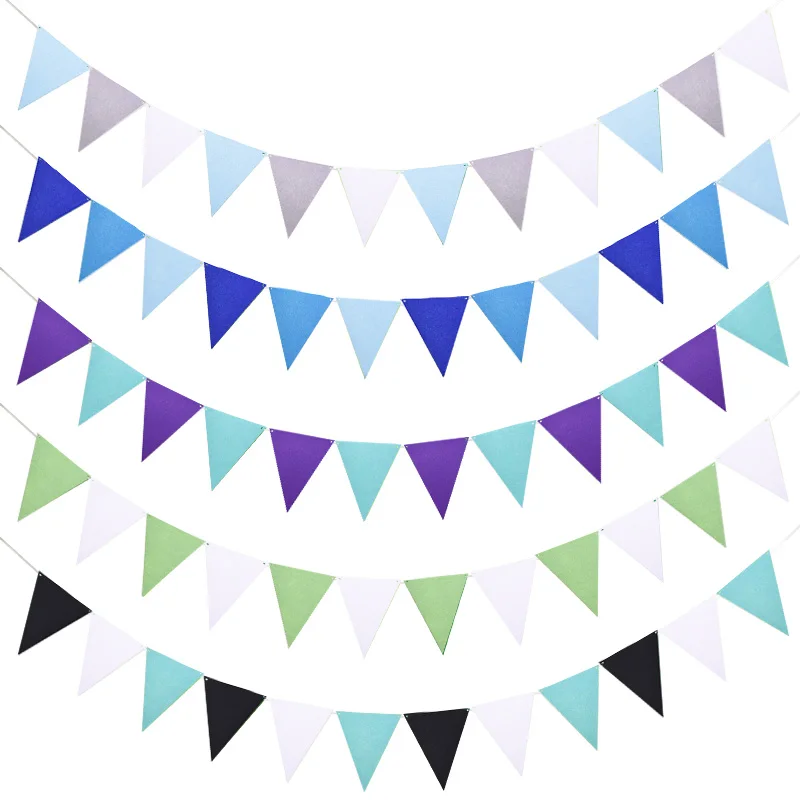 

8M 18Flags Blue White Garlands Pennants Bunting Banner Wedding/Christmas/Children Party Flags Baby Shower Decoration Supplies
