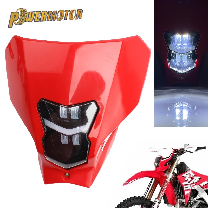 Фара мотоцикла с светодиодной пластиной для мотокросса Honda CRF450, головной свет 450L 450XR LXR 2019 2020, фара мотоцикла, аксессуары.