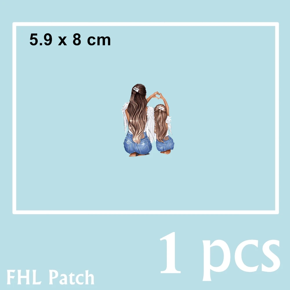 Нашивки Ангел для мамы и дочки термонаклейки на одежду нашивки футболка модные