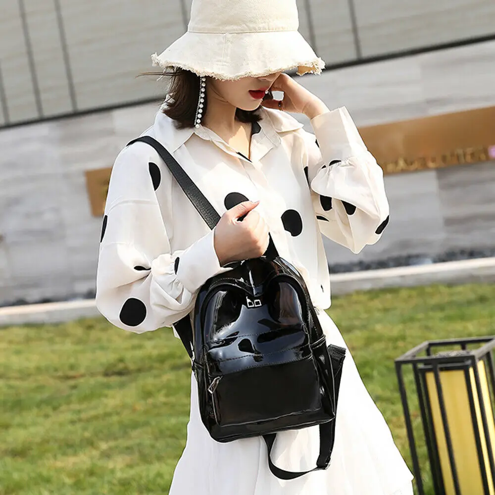 Женский модный мини-рюкзак однотонный Прозрачный Повседневный милый школьный