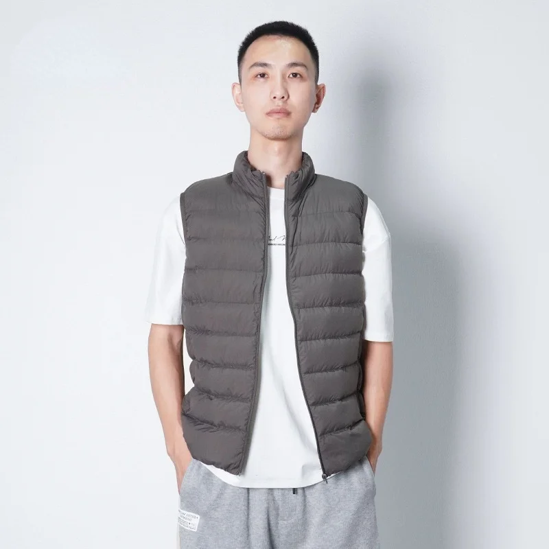 

Новинка Осень-зима 2021, мужской популярный стильный жилет, универсальный модный простой пуховой жилет, одежда, жилет