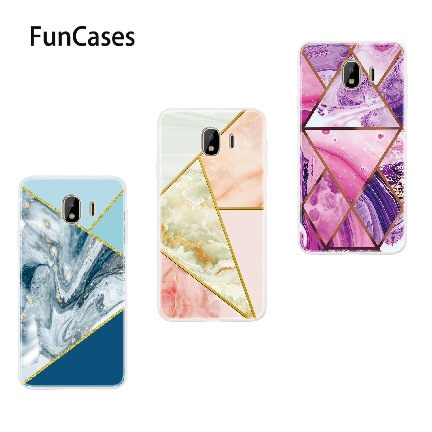 Треугольные мягкие чехлы из ТПУ для Samsung J4 Plus мягкий силиконовый чехол Galaxy coque + Prime