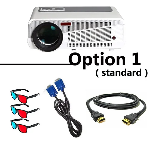 Option 1 Poner Saund светодиодный 86+ wifi Full HD 1080P светодиодный проектор Android 6,0 Bluetooth 3D проектор домашний кинотеатр видео USB 10 м HDMI штатив - Цвет: Option 1