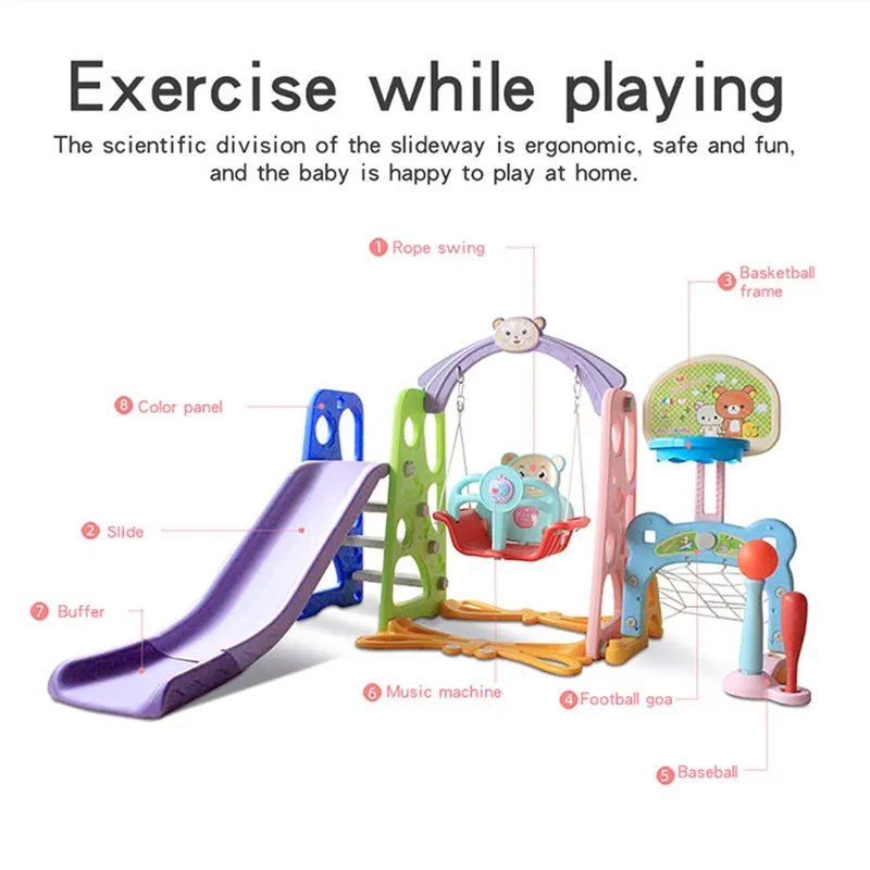 Детская домашняя горка многофункциональная комбинация с водяной доской