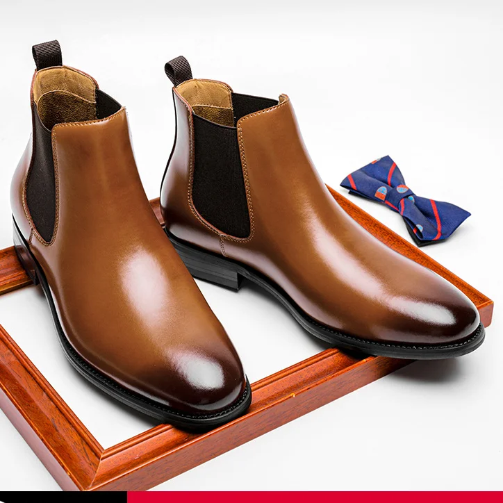 

Новинка Осень-зима модные ретро ботинки челси мужская обувь кожаные удобные короткие ботинки с круглым носком повседневные кожаные ботинк...