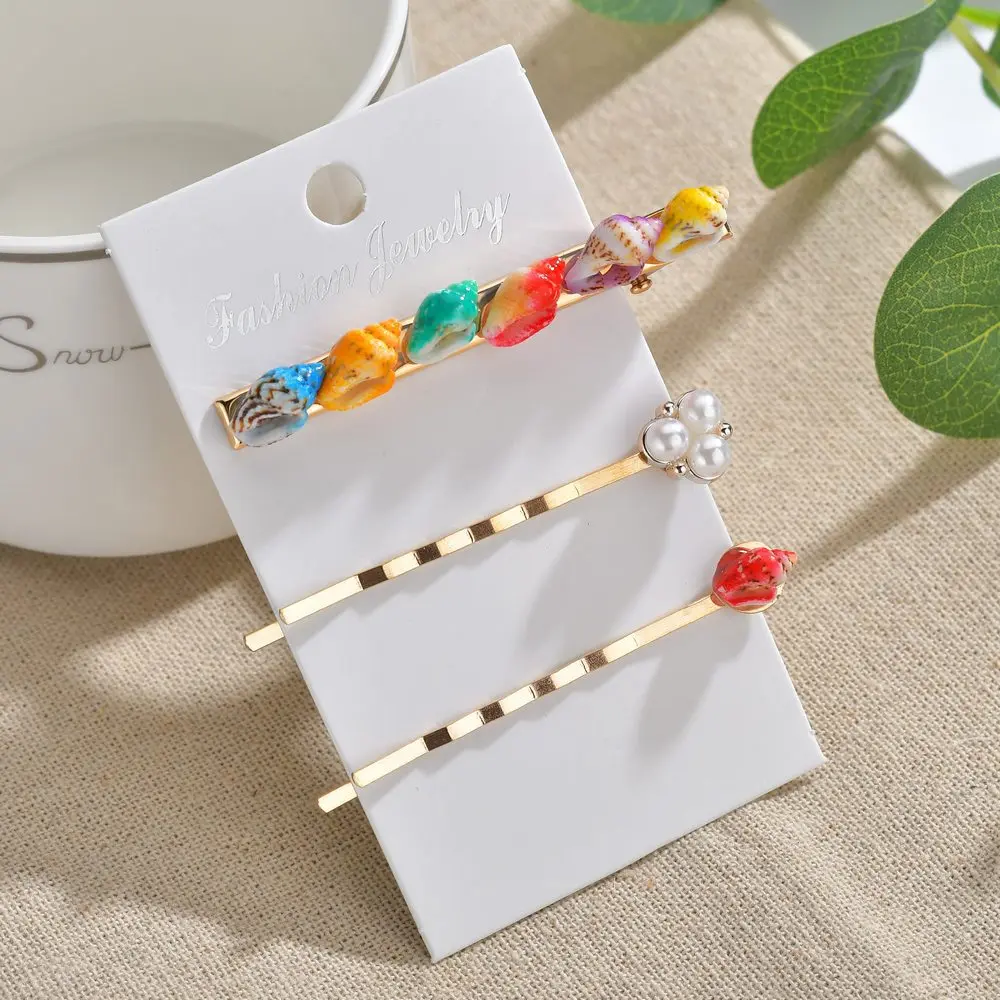 Женские заколки для волос с натуральным жемчугом в виде ракушек аксессуары