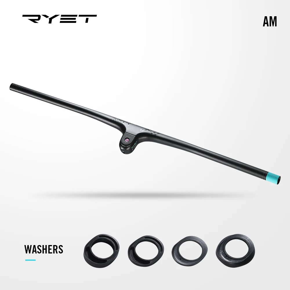 RYET MTB Интегрированный руль T1000 Carbon Rise 810 мм-7 градусов UD матовый велосипед AM XC