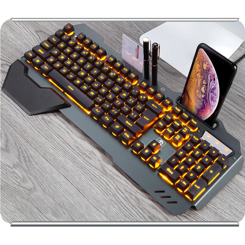 Механическая игровая клавиатура для PUBG проводная эргономичная с RGB подсветкой