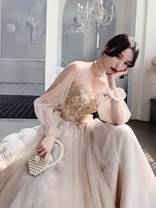 Женское вечернее платье, банкетное длинное платье, лето 2020