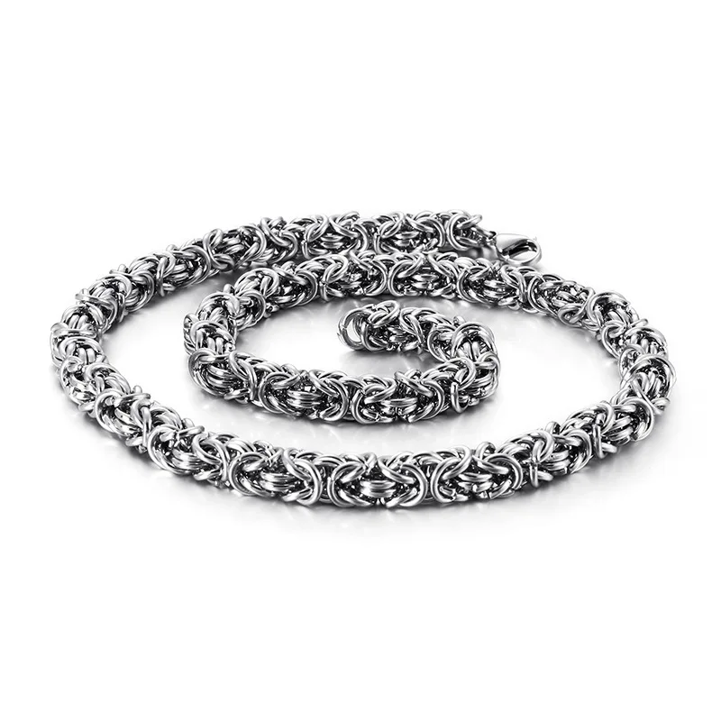 

60CM Stainless Steel Snake Chain Necklace Woven Keel Chain Men's Outdoor EDC Self Defense Bracelet Domineering Whip