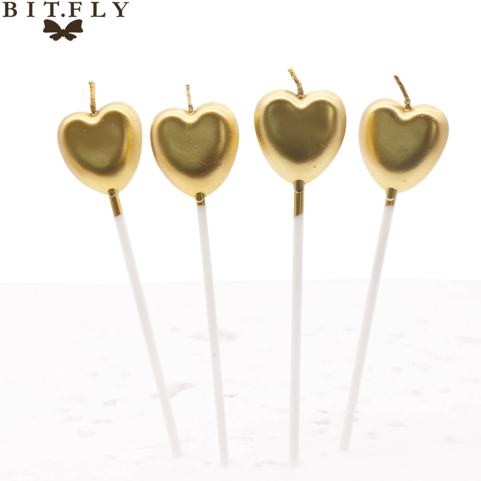 Gold/Sliver Love Letter candles Romantic wedding cake decoration star heart candle birthday party DIY curve paraffin candle