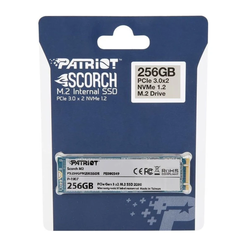 Твердотельный накопитель Patriot Scorch PS256GPM280SSDR SSD M.2 256Gb PCI E x2|Внутренние твердотельные
