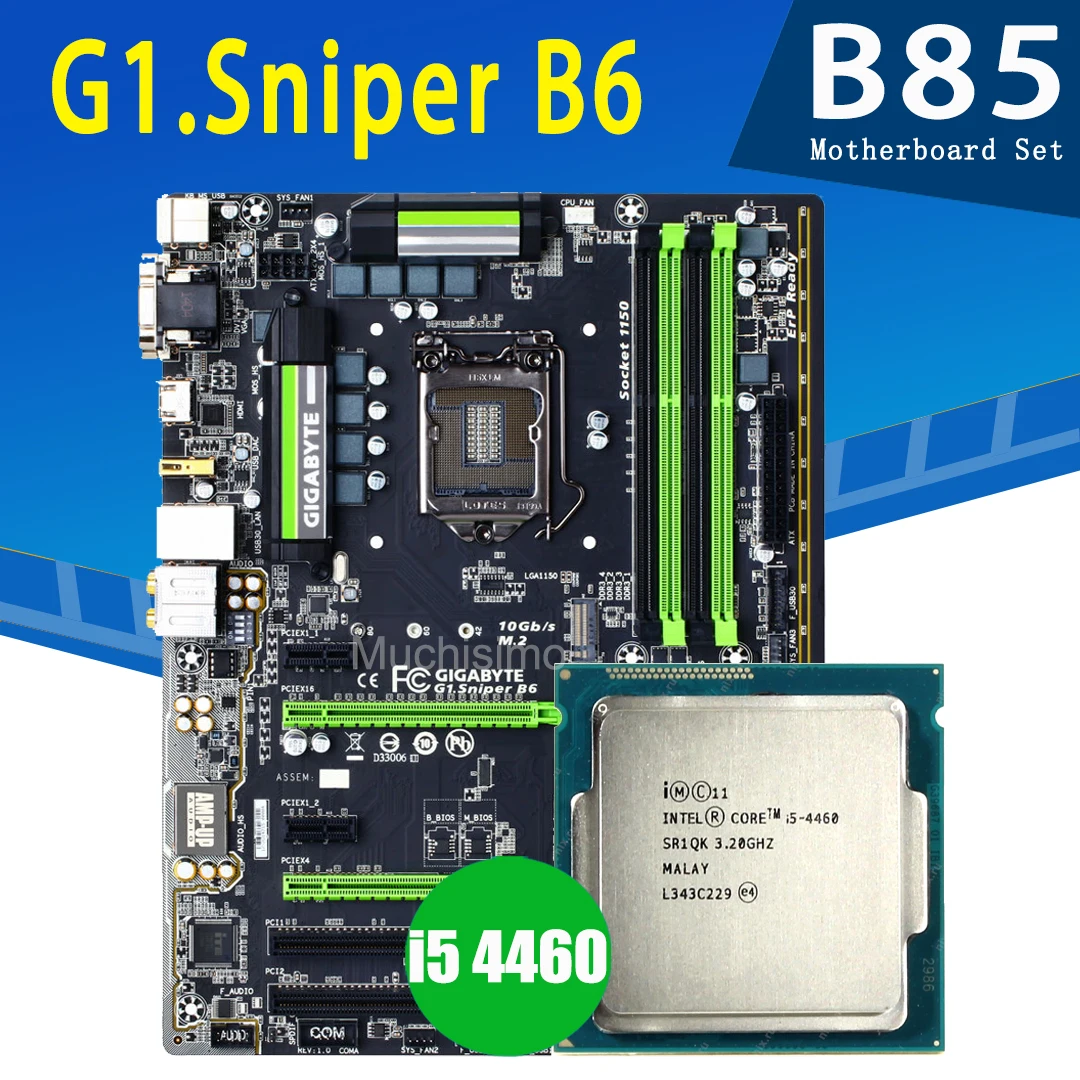 Online LGA 1150 Gigabyte G1.Sniper B6 Motherboard Mit Intel Core I5 4460 Motherboard Set 3,2 GHz 4-Core DDR3 Intel B85 Mainboard Set