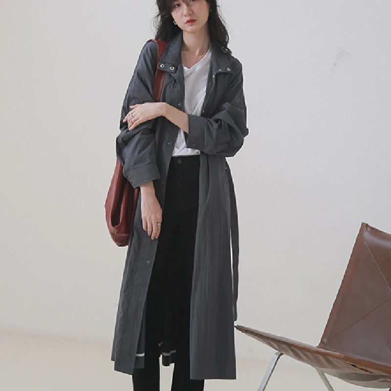 2020 Новая Осенняя Женская мода темпераментная ветровка однобортная верхняя