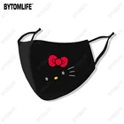 Hello-маска кошечка с фильтрами Полиэстеровая неодноразовая Пылезащитная моющаяся дышащая хлопковая Водонепроницаемая Пылезащитная маска