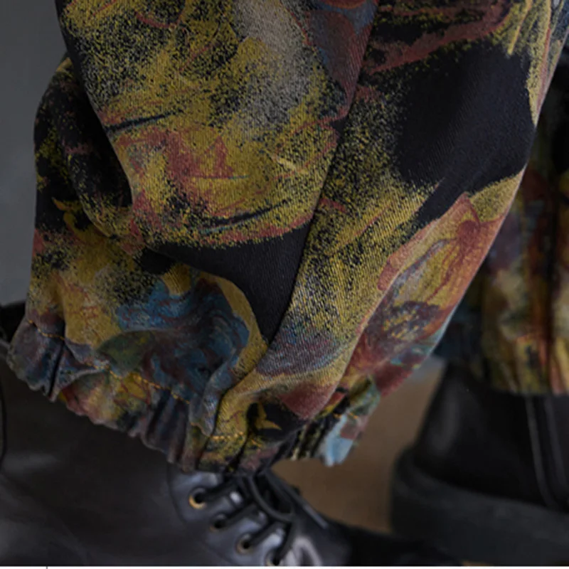 

2021spring and fall Jumpsuit for Women Vintage Sleeveless Spaghetti Strap Floral Print Jeans Ladies Casual Loose Jumpsuit FC406