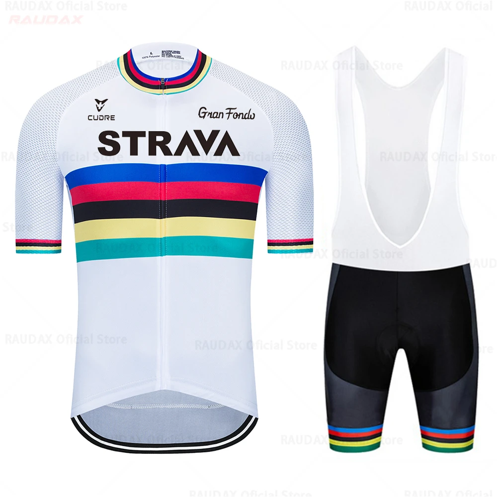 

STRAVA Summer Cycling Jersey Sets 2021 Bicycle Short Sleeve Cycling Clothing Bike Maillot Cycling Jersey Bib Shorts MTB Cycling