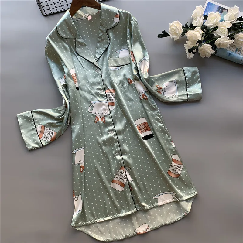 Женское шелковое атласное белье Smmoloa ночная одежда банный халат для весны и лета |