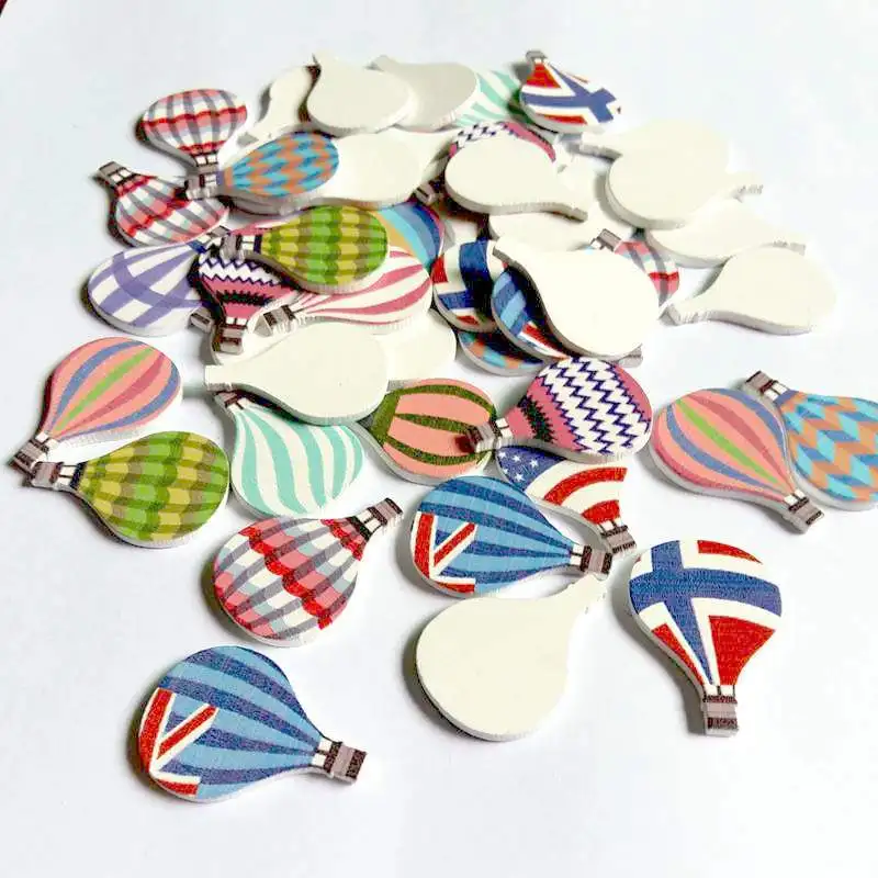 50 шт. разноцветные воздушные шары без отверстий деревянные пуговицы